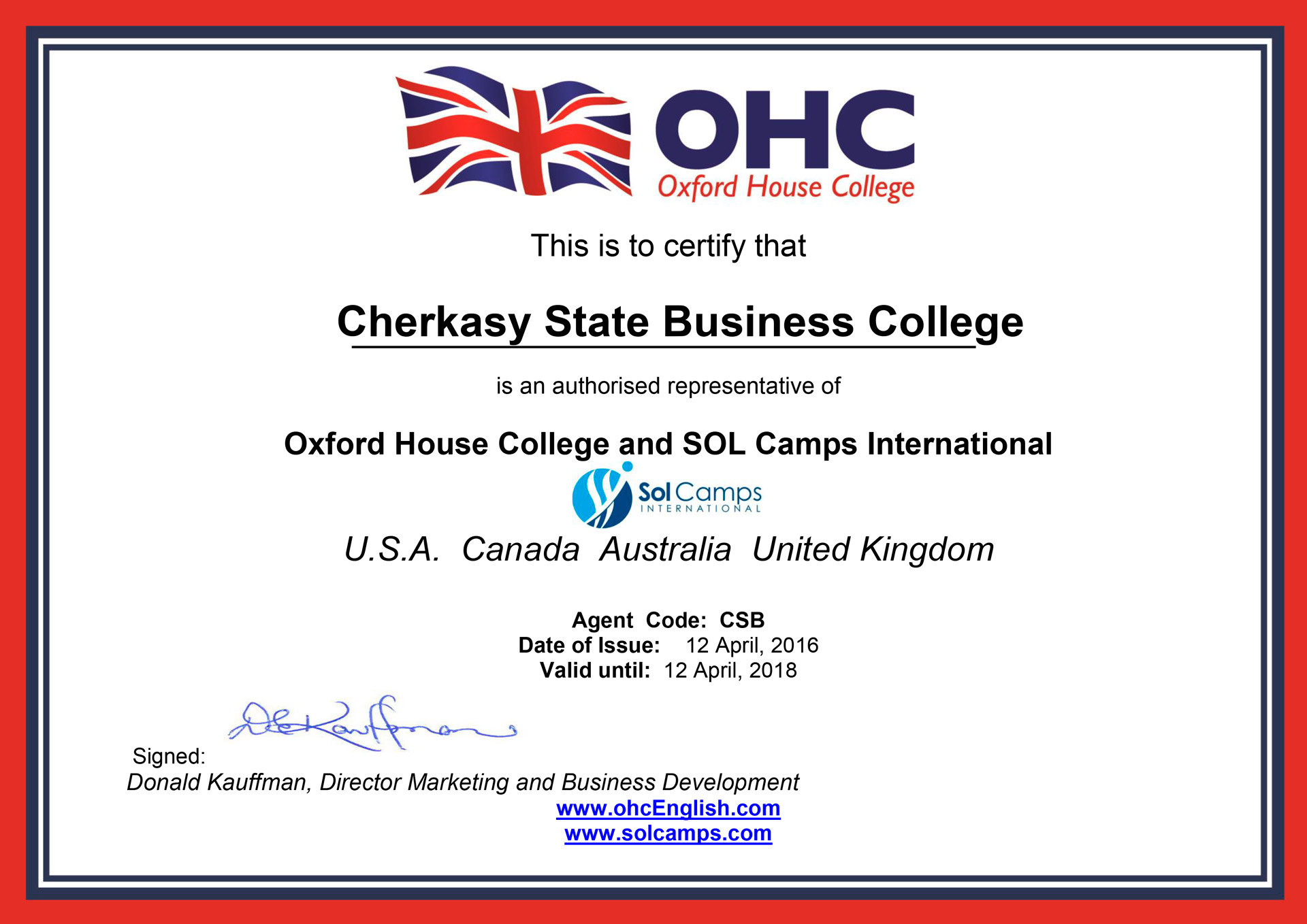     Oxford House College and SOL Camps International